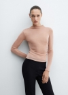 Mango Camiseta lúrex detalles fruncidos - Rosa palo