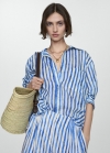 Mango Camisa 100% algodón rayas - Blanco roto