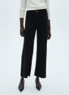 Mango Jeans Catherin culotte tiro alto - Denim negro