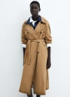 Mango Trench efecto desgastado - Marrón