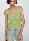Mango Top punto detalles calados - Verde