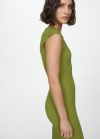 Mango Vestido textura largo - Verde