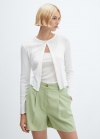 Mango Shorts tiro alto pinzas - Verde manzana