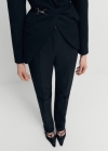 Mango Pantalón recto pliegue - Negro