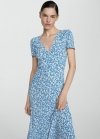 Mango Vestido estampado floral - Azul
