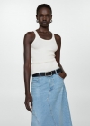 Mango Top punto tirantes - Blanco roto
