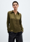 Mango Camisa textura satinada - Verde