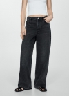 Mango Jeans wideleg loose tiro medio - Denim negro