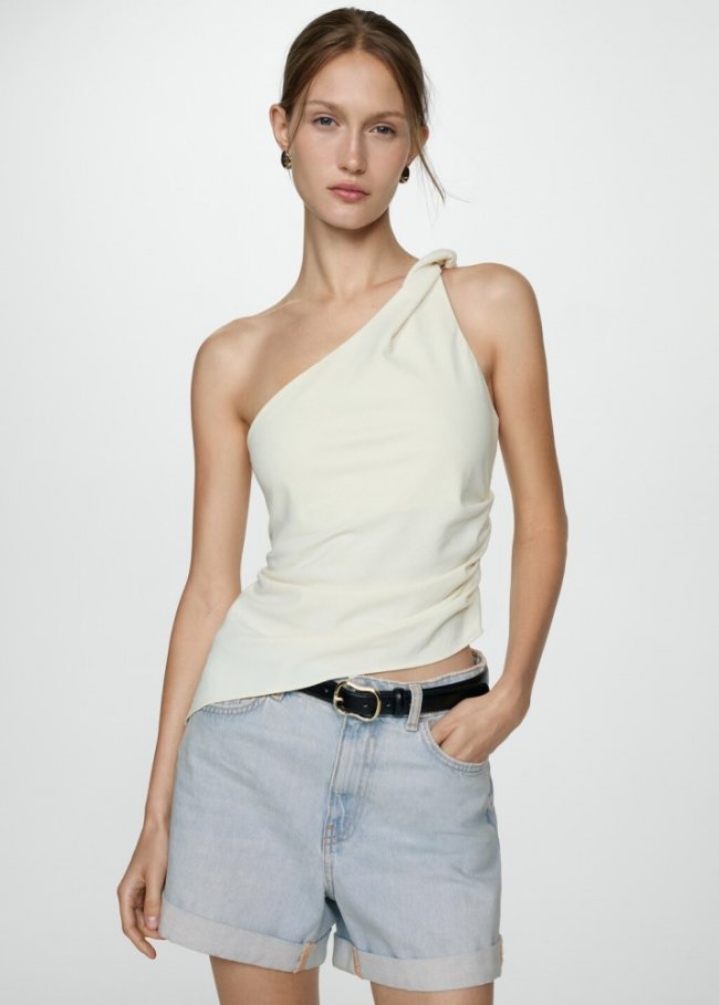 Mango Shorts vaqueros mom-fit - Azul claro