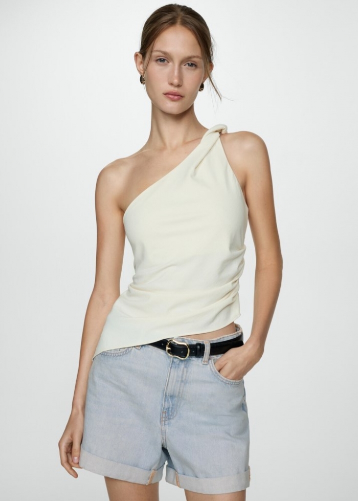 Mango Shorts vaqueros mom-fit - Azul claro
