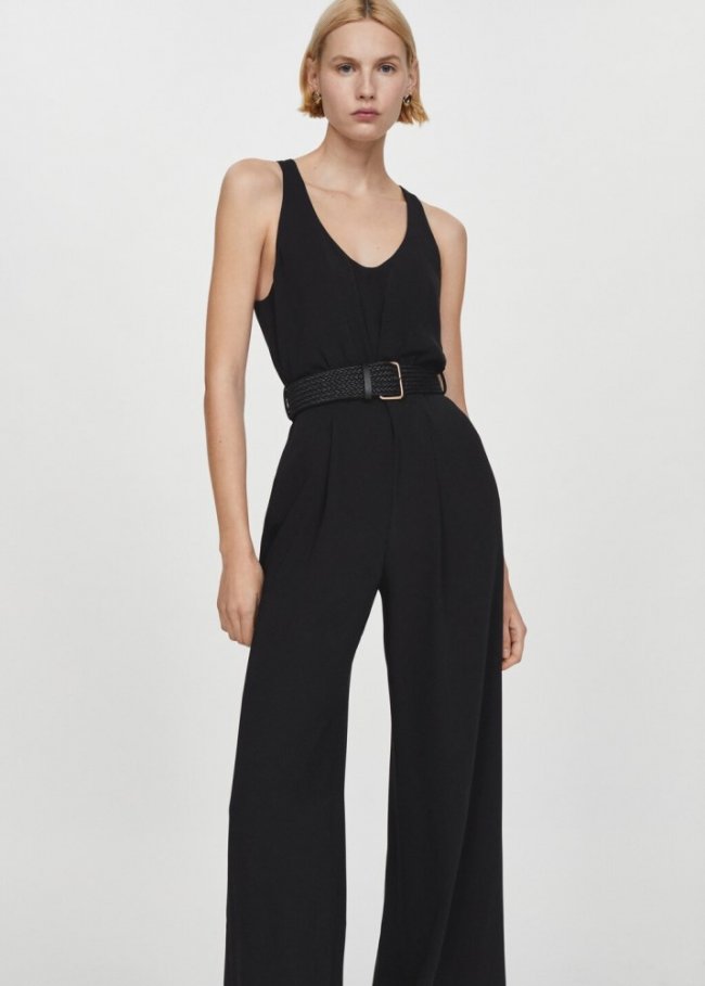 Mango Mono largo cinturón - Negro