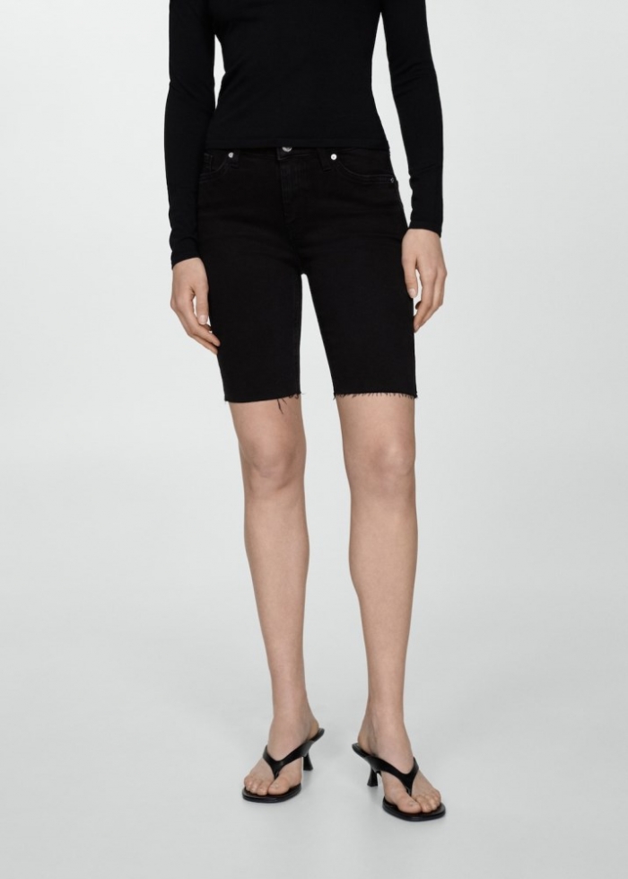 Mango Bermudas vaqueras slim fit - Denim negro