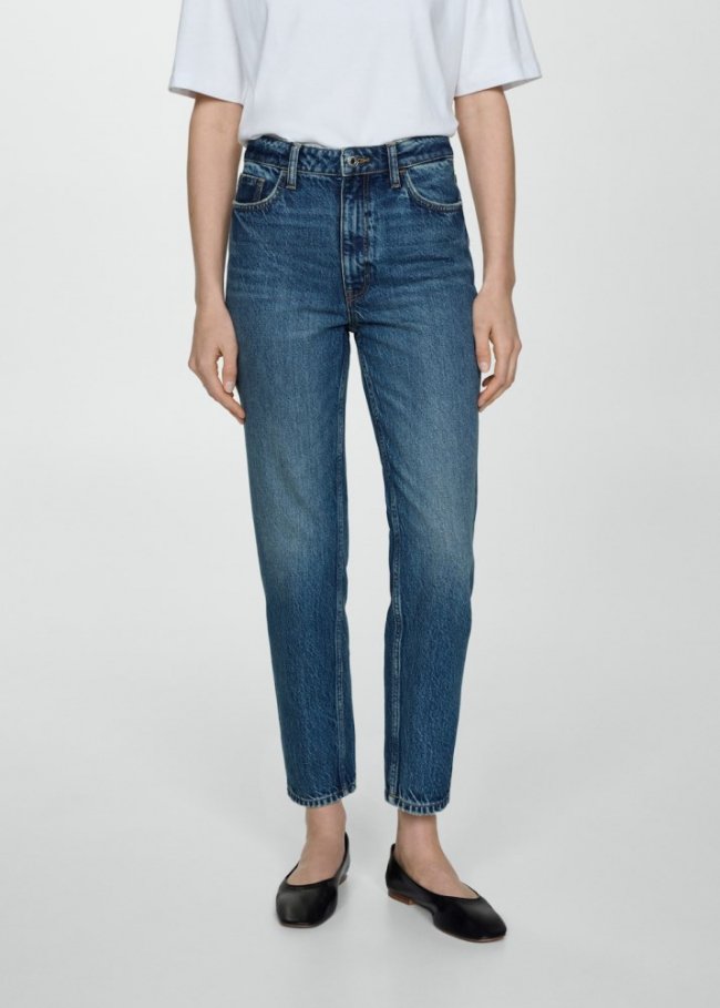 Mango Jeans Mom2000 mom tiro alto - Azul oscuro