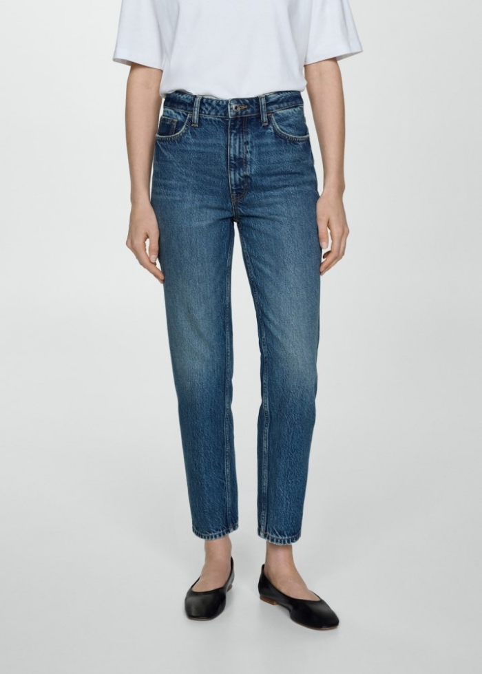 Mango Jeans Mom2000 mom tiro alto - Azul oscuro