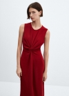 Mango Vestido detalle nudo - Rojo