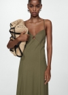 Mango Vestido largo tirantes - Khaki