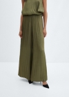 Mango Pantalón wideleg plisado - Khaki