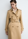 Mango Trench clásico cinturón - Beige