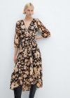Mango Vestido fluido estampado floral - Beige