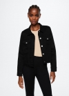 Mango Cazadora vaquera bolsillos - Denim negro