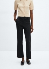Mango Pantalón acampanado crop - Gris