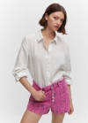 Mango Shorts vaqueros estampados - Fucsia