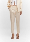 Mango Pantalón recto traje - Crudo