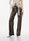 Mango Pantalón estampado serpiente - Marrón