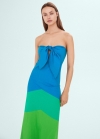 Mango Vestido multicolor escote nudo - Azul
