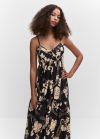 Mango Vestido estampado vuelo - Negro