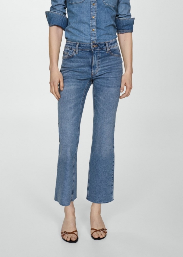 Mango Jeans Sienna flare crop - Azul medio