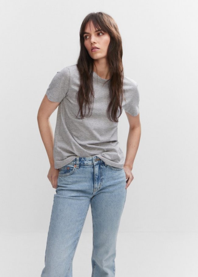 Mango Camiseta 100% algodón - Gris medio vigoré