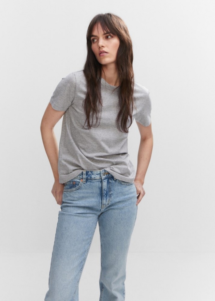 Mango Camiseta 100% algodón - Gris medio vigoré