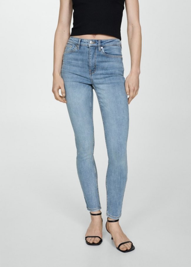 Mango Jeans skinny tiro alto - Azul medio
