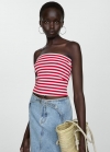 Mango Top bandeau algodón - Rojo