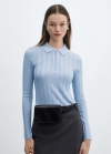 Mango Jersey cuello cremallera - Azul celeste