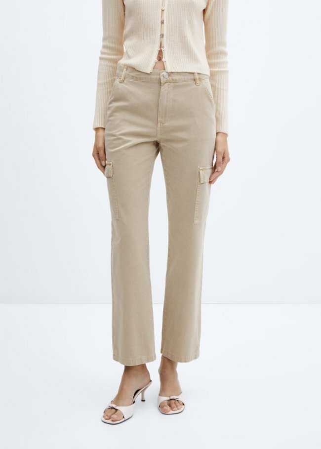Mango Jeans cargo bolsillos - Arena