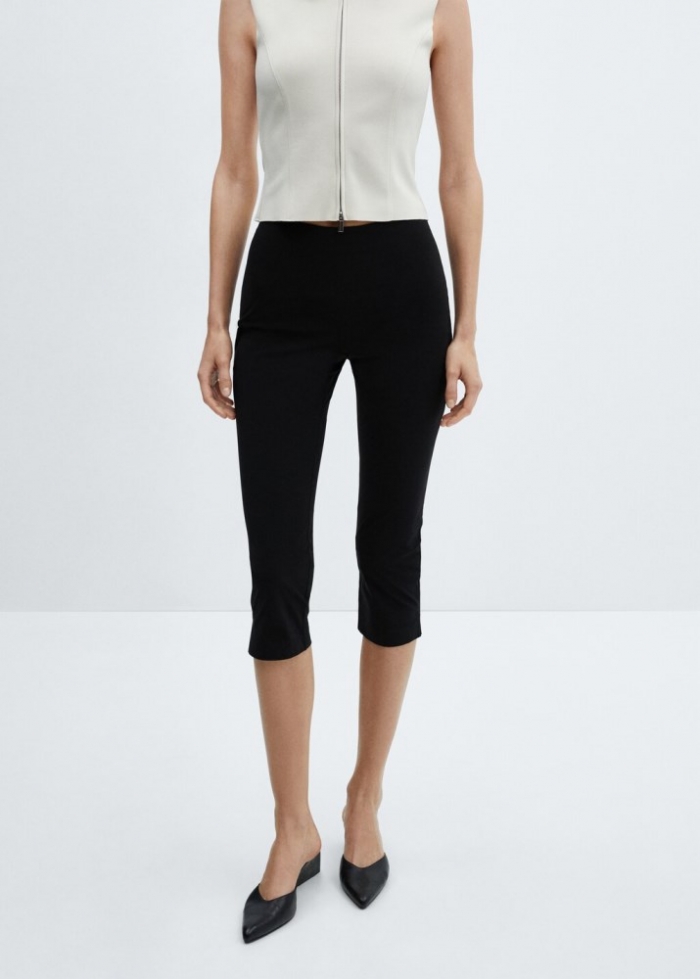 Mango Leggings capri - Negro