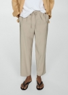 Mango Pantalón jogger cordón - Beige