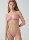 Mango Braguita bikini crochet metalizado - Rosa