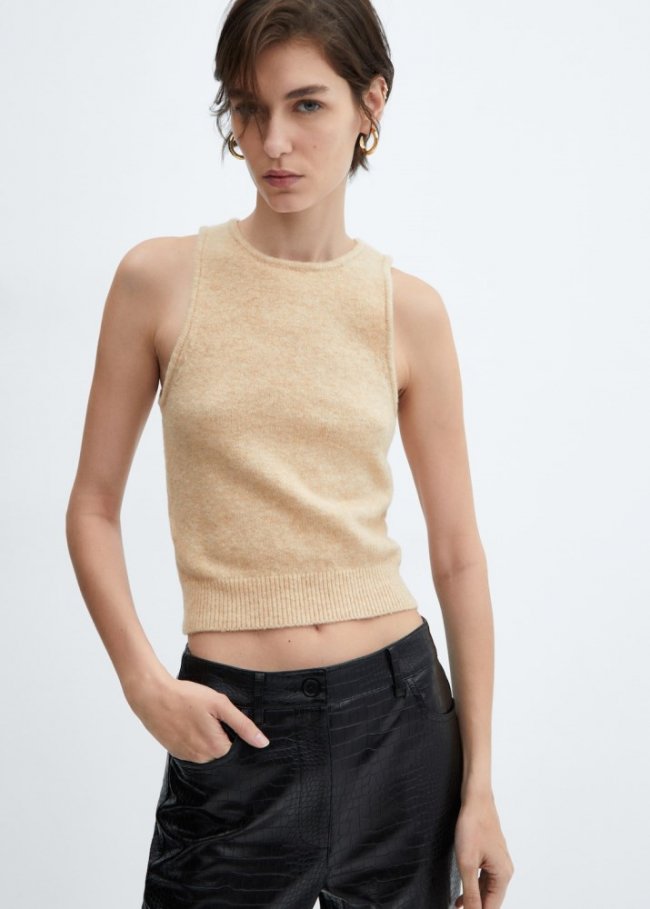 Mango Top punto tirantes - Arena