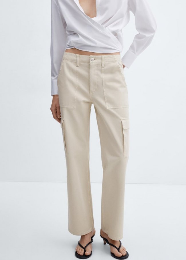 Mango Jeans cargo bolsillos - Arena