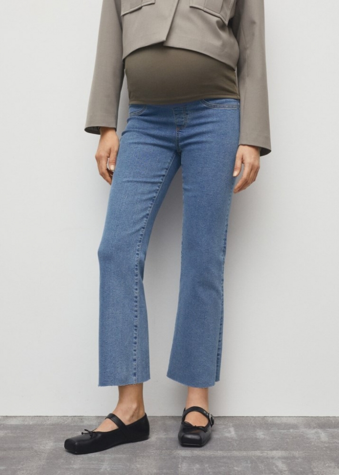 Mango Jeans flare crop premamá - Azul medio