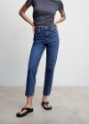 Mango Jeans mom tiro alto - Azul oscuro
