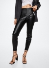 Mango Leggings efecto piel aberturas - Negro