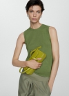 Mango Top punto tirantes anchos - Verde