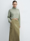Mango Falda midi bolsillos cargo - Khaki