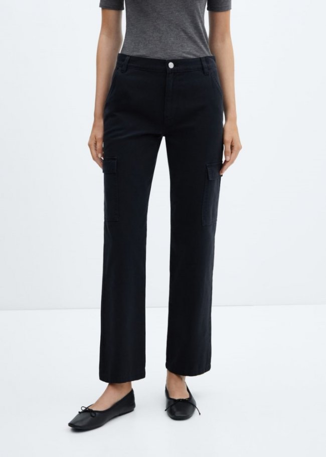 Mango Jeans cargo bolsillos - Gris antracita