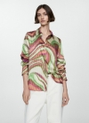 Mango Camisa satinada estampada - Crudo