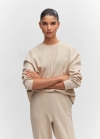 Mango Sudadera costuras decorativas - Beige